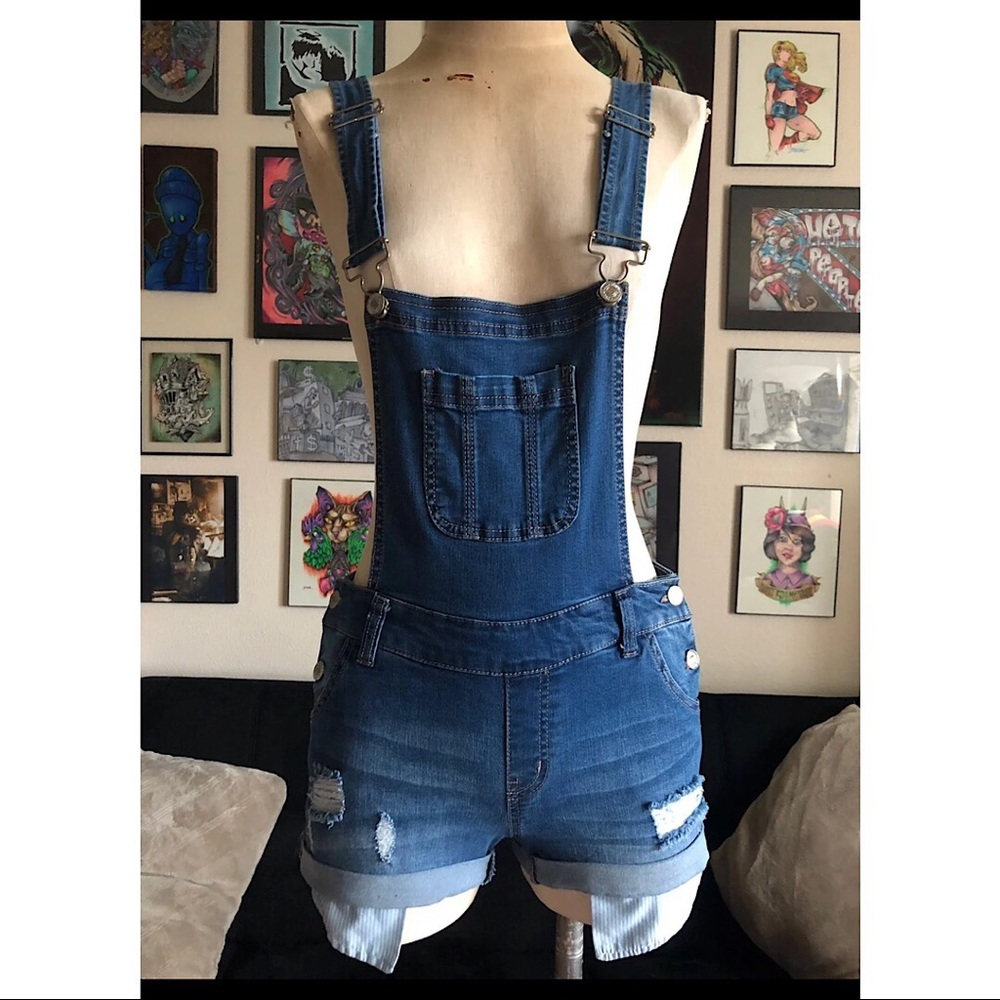 Medium Denim Wash Overalls